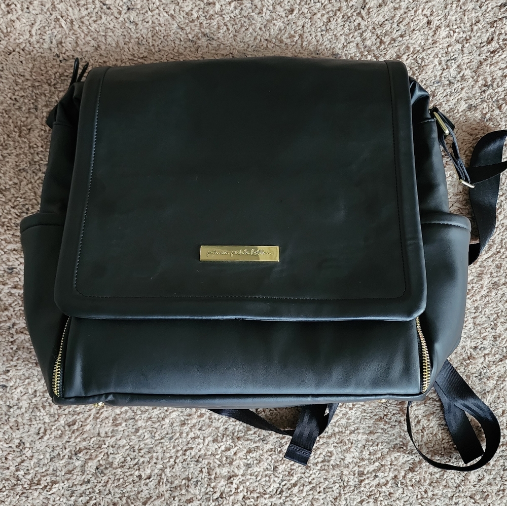 Petunia Pickle Bottom Boxy Backpack in Black Matte Leatherette